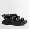 Barbour Ivy Leather Sandals - UK 3 - Black