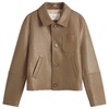 AMI Paris Leather Buttoned Jacket