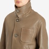 AMI Paris Leather Buttoned Jacket