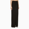 Black Silk Long Skirt With Drape