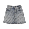 Balenciaga Logo Print Denim Skirt Women