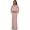 Women's Long Sleeve Beaded Gown