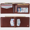 Mens Slimfold Wallet RFID Safe Bifold Genuine Leather ID Window