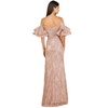 Women's Off shoulder mermaid beaded gown with tiered sleeves