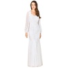 Women's Long Sleeve Beaded Bridal Gown