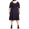 Plus Size Cute Girl Elbow Sleeve A-line Dress