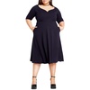 Plus Size Cute Girl Elbow Sleeve A-line Dress