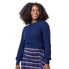 Women's Long Sleeve Pointelle Sweater with Bellow Sleeves
