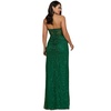 Women's Embellished Strapless Gown with Slit