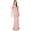 Women's Short Sleeve, Beaded Mermaid Gown