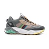 Green Sneakers with Multicolour Design