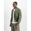 Green Bomber Jacket with Ribbed Details