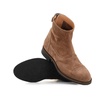 Dark Beige Suede Boots with Zipper