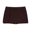 Bordeaux Wool Blend Twill Shorts