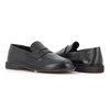 Black Leather Moccasin with Rubber Sole