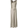 Olive Brown Satin Finish Cowl Neck Dress