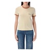 Beige Blossom T-Shirt with Logo Print
