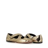 Golden Flat Shoes Heart Cutout Elastic Bands