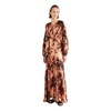Long Patterned Dress with Batwing Sleeves