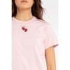 Heart Embroidered T-shirt with Logo Print