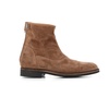 Dark Beige Suede Boots with Zipper