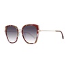 Red Square Metal Sunglasses with Gradient Lenses