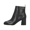 Black Leather Ankle Boots Chunky Heel
