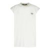 White Cotton Tank Top with Contrast Logo
