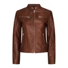 Biker Jacket 1075 Skind 100127 Dark Cognac W. Silver Acc.