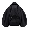 Black Wool Jacket Double-Breasted Button