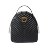 Quilted Chevron Leather Backpack with Love Birds Buckle