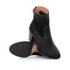 Black Suede Boots with Zipper and Button Closure