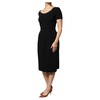 Black Sheath Midi Dress with Back Zipper