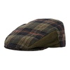 Green Olive Check Tweed Cap