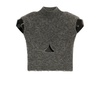 Grey High-neck Shirt with Keyhole