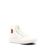 White Canvas High-Top Sneakers with Boke Flower Motif