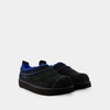 Black Leather Slip-On Slides