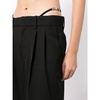 Black Wide-Leg Trousers with Crystal Embellishment