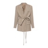 Victoria Beckham Beige Wool Jacket With Belt Women