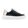 Black Vegan Sneakers with Platinum Glitter Spur