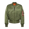 Green Bomber Jacket with Ribbed Details