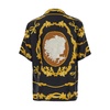 Graphic Print Cuban Collar Shirt Black
