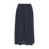 Blue Pleated Midi Skirt Elastic Waistband