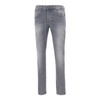 Black Cotton Jeans with Stone Washed Effect