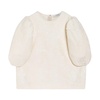 Jacquard Blouse with Puff Sleeves