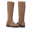 Beige Suede Zipper Boots