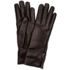 Smooth Leather Gloves with Small Golden Logo