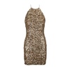 Sequin Backless Dress with Halter Neck