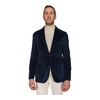Blue Velvet Jacket with Metal Button