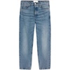 Blue Tapered Jeans with Concealed Fastening